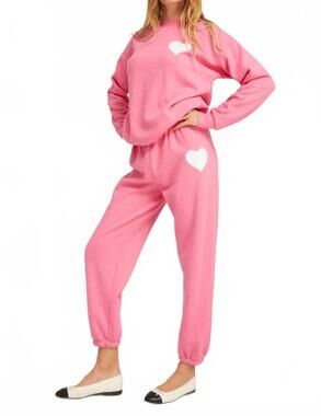 NEW SPRWMN heart sweatpants in peony